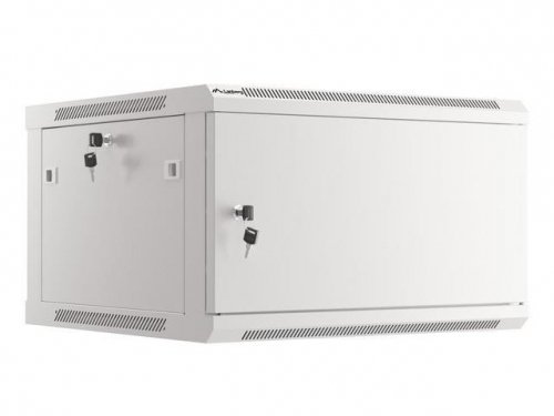 Szafa instalacyjna Rack wisząca 19 cali 6U 600x600 szara drzwi metalowe Lanberg (flat pack)