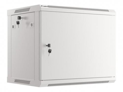 Szafa instalacyjna Rack wisząca 19 cali 9U 600x450 szara drzwi metalowe Lanberg (flat pack)