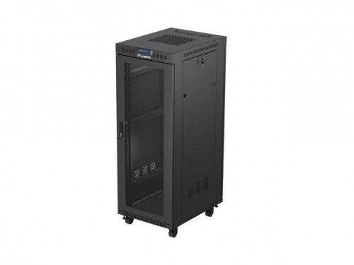 Szafa instalacyjna Rack Lanberg stojąca 19 cali 32U 600x800 czarna drzwi perforowane LCD (flat pack)