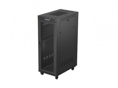 Szafa instalacyjna Rack Lanberg 19 cali 32U 600x1000 czarna drzwi perforowane LCD (flat pack)
