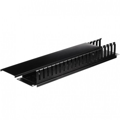 Organizator kabli 19&#039;&#039;/2U - czarny z pokrywą Netrack