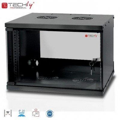 Szafa wisząca TechlyPro ECO 19 cali 6U/450 zmontowana, czarna