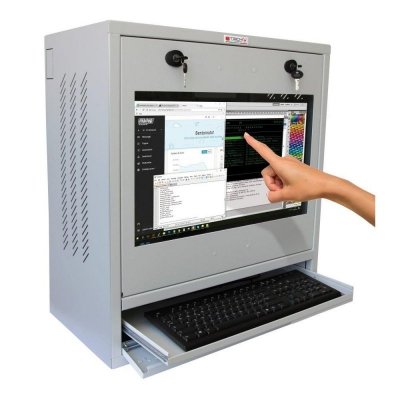 Szafa Techly na komputer przemysłowy PC i monitor dotykowy 22 cale