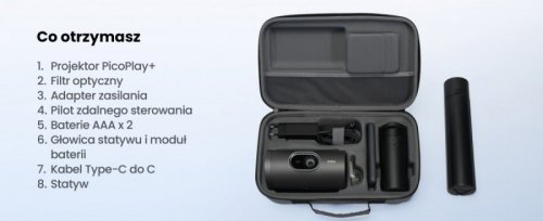 JMGO Projektor picoPlay, zestaw: stojak+powerbank