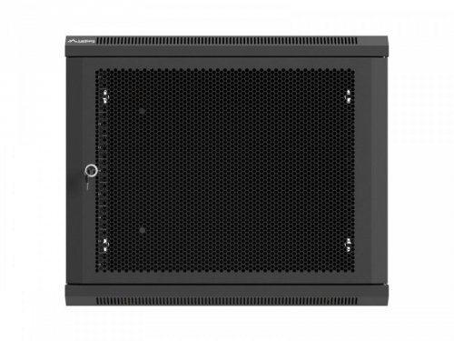 Lanberg Szafa instalacyjna rack wisząca 19 cali 9U 600x600 czarna drzwi     perforownae ( flat pack)