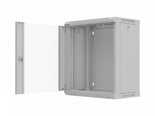 Lanberg Szafa instalacyjna rack wisząca 19 cali 12U 540x350 szara drzwi przeszklone (flat pack)