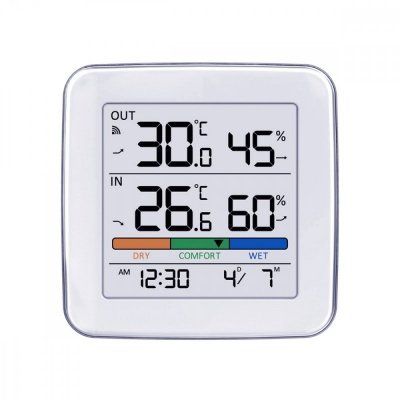 GreenBlue Stacja pogody bezprzewodowa GB169 temperatura, wilgotnosc, zegar, alarm, data, zasieg do 60m