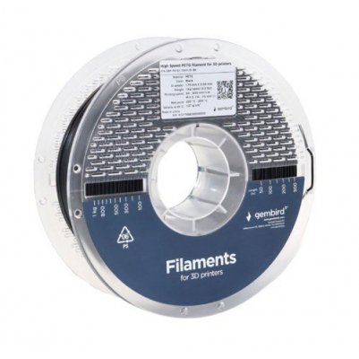 Gembird Filament PETG High Speed, 1,75 mm, 1 kg, czarny