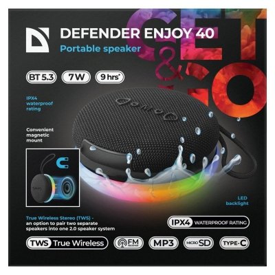 Defender Głośnik bluetooth ENJOY 40 7W LED