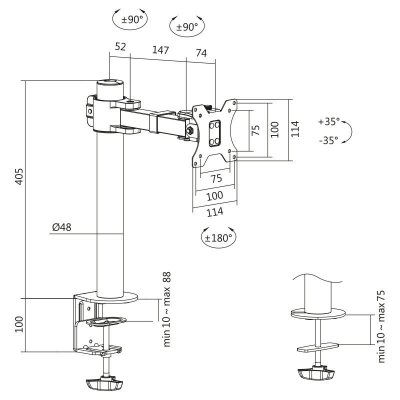 LogiLink Uchwyt do monitora 17-32 cale, stalowy, maks. 9kg