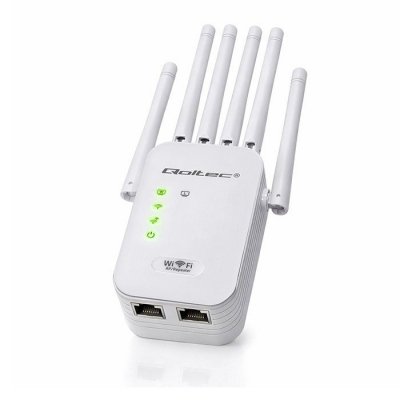 Qoltec Wzmacniacz sygnału WiFi | Repeater | Access Point | 300Mb/s | 6  anten | 2xRJ45