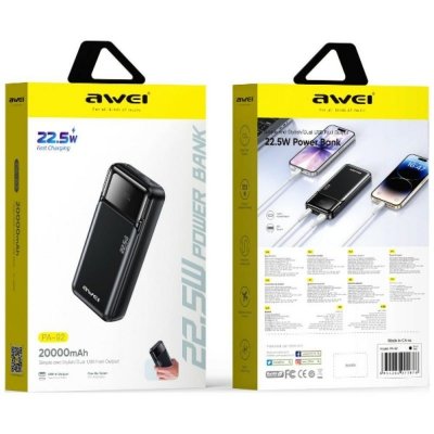 AWEI Powerbank PA-92 22,5W PD 20000mAh 2xUSB-C