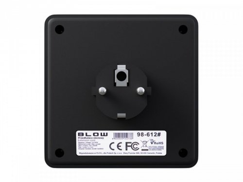 BLOW Rozgałęźnik R-20 PR 2-GNIAZDA + 2USB + USB-C czarny