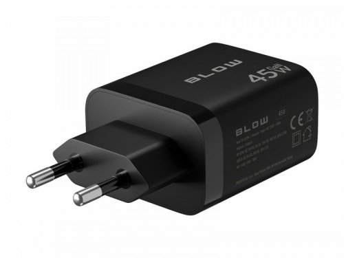 BLOW Ładowarka sieciowa gniazdo USB + USB-C PD 45W + kabel