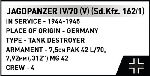 Cobi Klocki Klocki Jagdpanzer IV/70 (V) (Sd.Kfz.162/1) 1024 elementy
