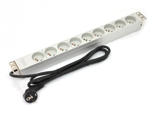 Digitus Listwa zasilająca PDU 19 cali RACK 9xTyp E, 1.8m 1xSchuko, 16A, aluminiowa