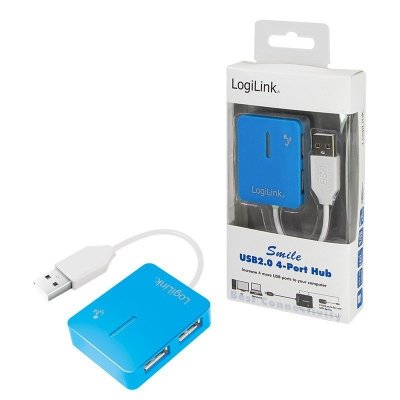 LogiLink HUB USB 2.0 4-portowy 'Smile' - niebieski