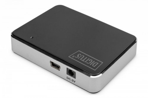 Digitus HUB/Koncentrator 4-portowy USB 2.0 HighSpeed, aktywny, czarno-srebrny