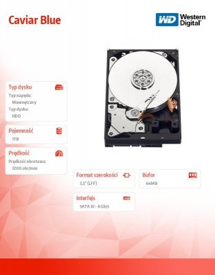 Western Digital HDD Blue 1TB 3,5&#039;&#039; 64MB SATAIII/7200rpm