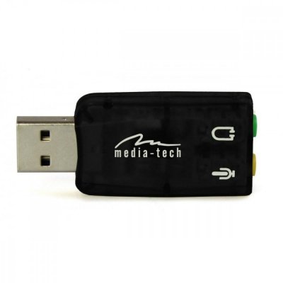 Media-Tech VIRTU 5.1 USB - Karta dźwiękowa USB oferująca wirtualny dźwięk 5.1 MT5101
