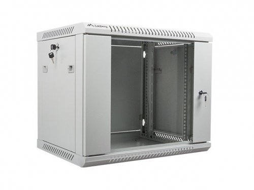 Lanberg Szafa instalacyjna wisząca 19&#039;&#039; 9U 600X450mm szara (drzwi        szklane)
