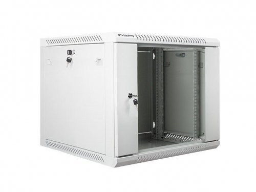 Lanberg Szafa instalacyjna wisząca 19&#039;&#039; 9U 600X600mm szara (drzwi        szklane)