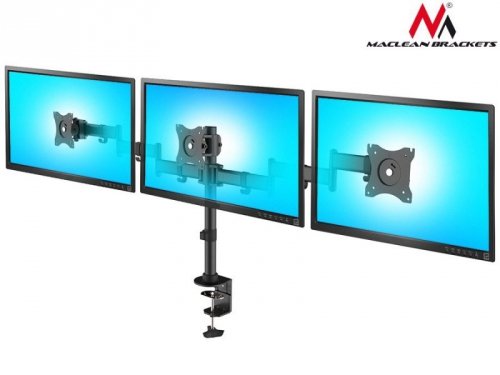 Maclean Uchwyt biurkowy na 3 monitory LCD podwójne ramiona MC-691 13 cale-27 cale 8kg