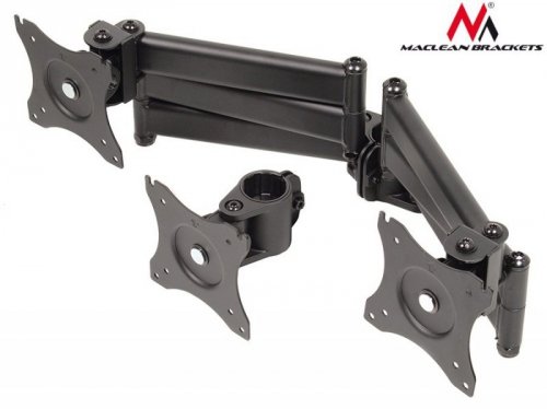 Maclean Uchwyt biurkowy na 3 monitory LCD podwójne ramiona MC-691 13 cale-27 cale 8kg