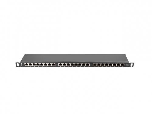 Lanberg Patch Panel 24 Port 0.5U Kat.6 czarny ekranowany