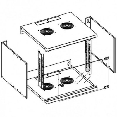 Techly Szafa wisząca ECO 19cali 6U/320mm zmontowana, szklane drzwi, szara