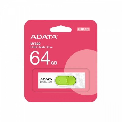 Adata Pendrive UV320 64GB USB 3.2 Gen1 Biało-zielony