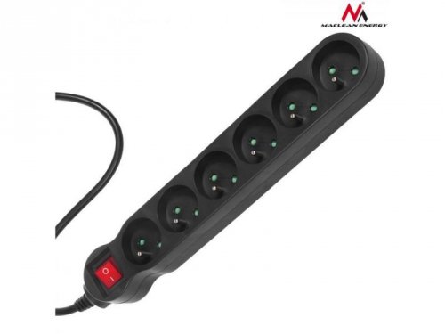 Maclean Listwa zasilająca 6g 3m MCE187 2300W czarna