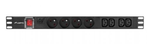 Lanberg Listwa zasilająca Rack PDU 1U 16A 4X 230V PL 4X IEC C13 2m czarna