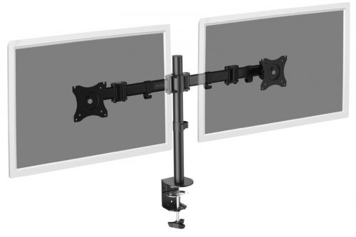 Digitus Stojak biurkowy podwójny z zaciskiem, 2xLCD, max. 27 cali, max. obciążenie 8kg,uchylno-obrotowy 360°