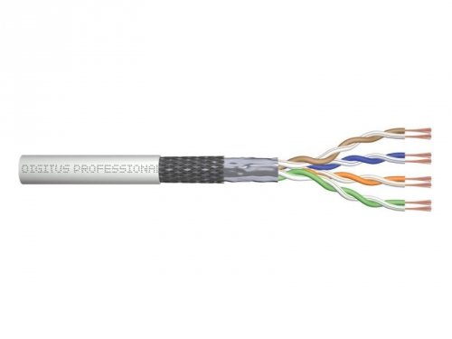 Digitus Kabel teleinformatyczny patchcordowy kat.5e, SF/UTP, linka, AWG 26/7, PVC, 100m, szary, karton