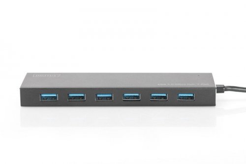 Digitus HUB/Koncentrator 7-portowy USB 3.0 SuperSpeed, aktywny, Aluminium