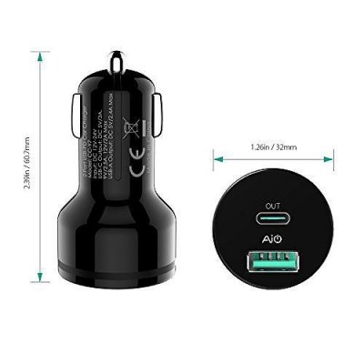 AUKEY CC-Y7 ultraszybka ładowarka samochodowa 2xUSB Power Delivery 2.0 5.4A 36W