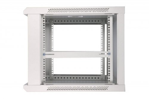 Extralink Szafka wisząca rack 9U 600x600 szara szklane drzwi