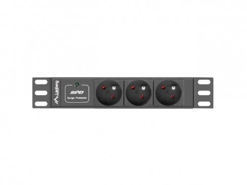 Lanberg Listwa zasilająca Rack PDU 10 cali 1U 3x 230V PL 2m 10A czarna C14