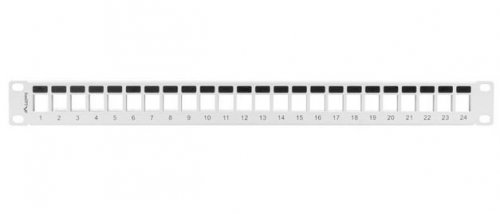 Lanberg Patch panel pusty 24 porty 1U 19 cali szary do modułów keystone