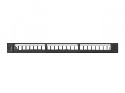 Lanberg Patch panel pusty 24 porty 1U 19 cali czarny z organizerem do modułów keystone