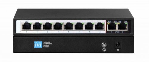 Extralink Switch Perses 8X EX-SG1008PE 10/100/1000M TX PoE AT/AF,  2X GE SFP Full Gigabit PoE