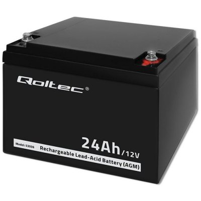 Qoltec Akumulator AGM | 12V | 24Ah | max.7.2A