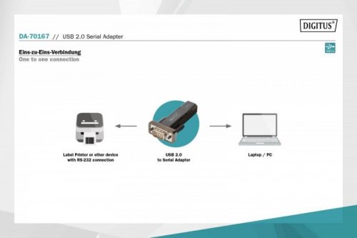 Digitus Konwerter/Adapter USB 2.0 do RS232 (DB9) z kablem USB A M/Ż długość 80cm