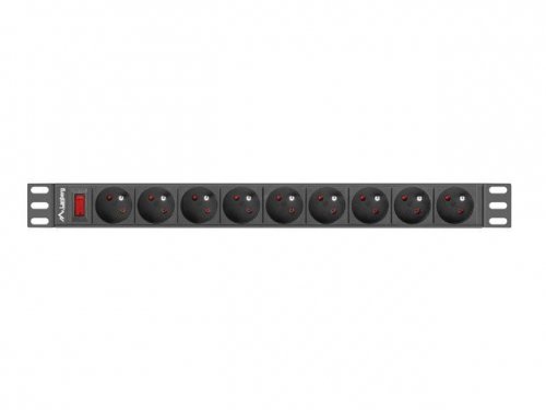 Lanberg Listwa zasilająca rack PDU 19 cali  1U 16A 9X 230V PL 3m czarny