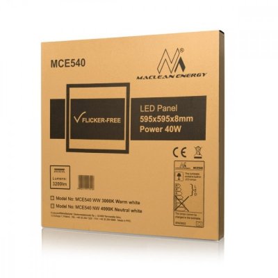 Maclean Panel Led sufitowy 40W 3200lm MCE540 WW