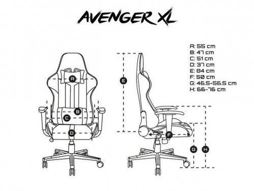 Fury Fotel dla graczy Avenger XL Czarno-biały