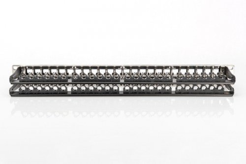 Digitus Modułowy panel krosowy (patch panel) o dużej gęstości połączeń, 19 cali 48x keystone, ekranowany, 1U, Czarny