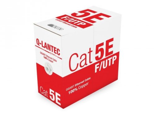 Q-LANTEC Kabel F/UTP kat.5E 24AWG PVC 100% Miedziane 305m - 10 lat gwarancji