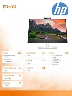 HP Inc. Monitor konferencyjny E27m G4 USB-C  QHD   40Z29AA